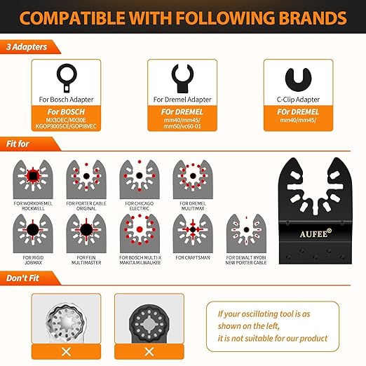 110PCS Oscillating Multitool Blades, Titanium Oscillating Tool Blade for Wood Plastics Metal, Professional Universal Oscillating Saw Blades Kits Fit Dewalt Ryobi Milwaukee Rockwell Bosch Craftsman