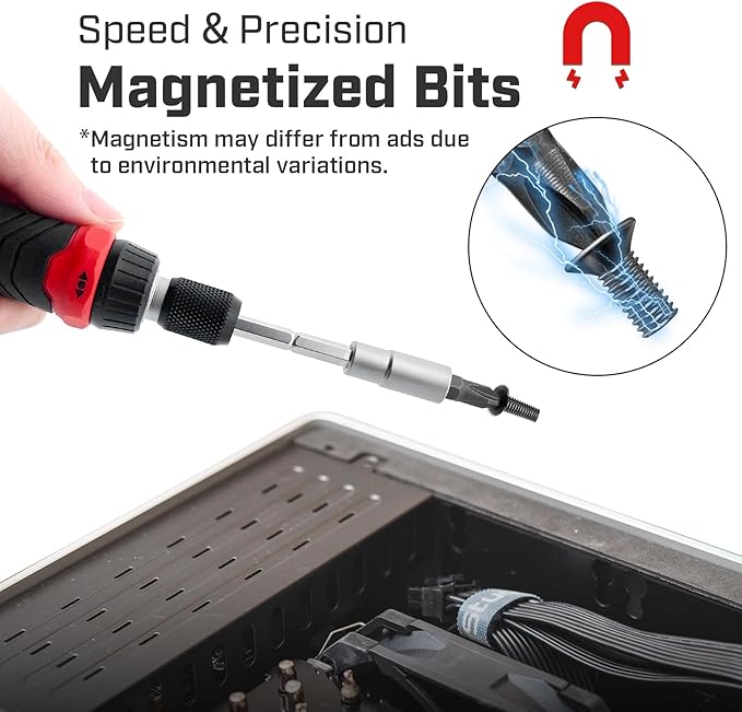 Multi Ratcheting Screwdriver Set: 21 in 1 Magnetic Multiple bits Suitable for Everyday Household Use