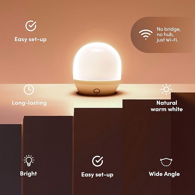 LIFX White A19 WiFi Smart LED Light Bulb, Dimmable, No Hub Required, Works with Alexa and Apple Home Kit, Hey Google, 2700k Warm White, 650 Lumens, 25,000-hour Lifetime, L3A19LW06E26US/12, 12 Pack