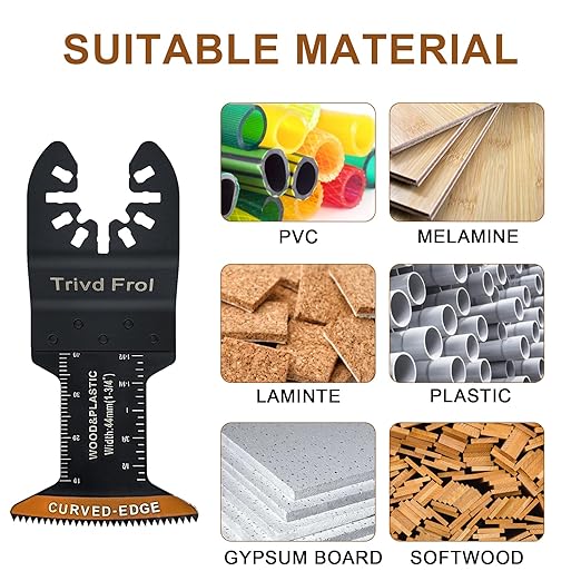100Pcs Curved-Edge Oscillating Tool Blades Professional Universal Oscillating Saw Blades Wood Multitool Blades Compatible with Dewalt, Milwaukee, Ryobi, Rockwell, Bosch