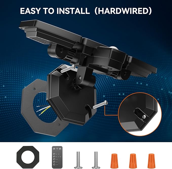 LED Security Lights Motion Sensor Outdoor Lights, 5000K Daylight, IP65 Waterproof, Dusk to Dawn, 3-Head Motion Detected Flood Light for Garage, Yard, Porch