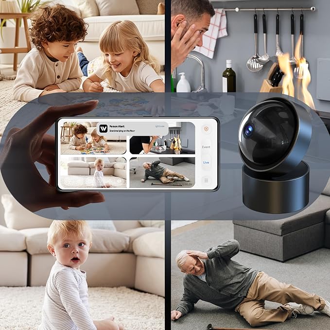 Security Camera Indoor - 5G & 2.4G WIFI 2K Smart Security Camera | U.S. Cloud |Cameras for Home Security Instant 911 Alert | Night Vision,5-Min Setup,2-Way Audio, Pan/Tilt Baby Monitor/Dog/Pet Camera