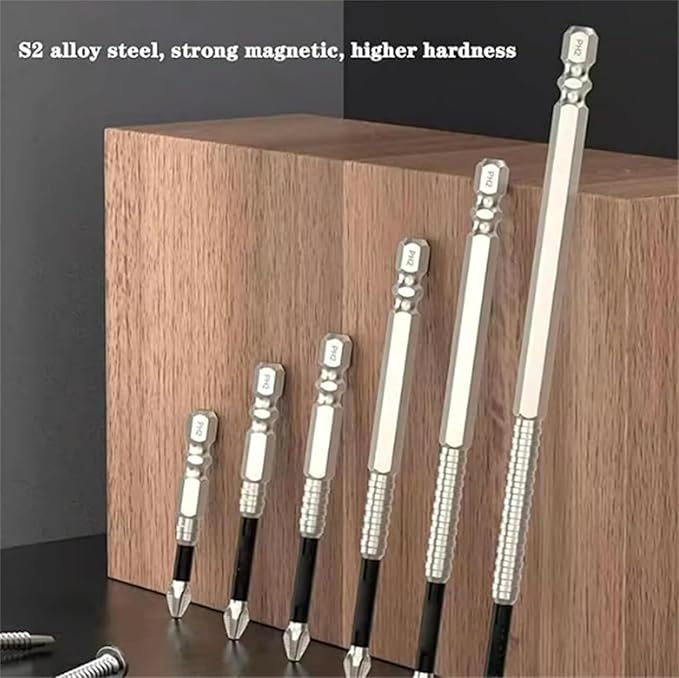 High-Magnetic Screwdriver Drill Bit,k5 impact resistant non slip bit,Strong Magnetic Durability Screwdriver Drill Bit Set,Anti-Slip Magnetic Electric Screwdriver Set,25 50 65 70 90 150mm (1Set)