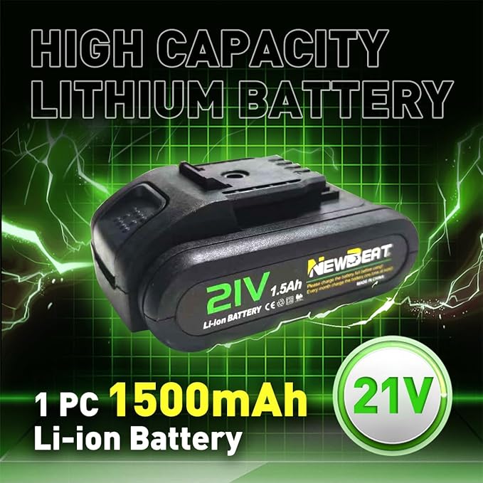 NEWBEAT Power Drill Set - 21V MAX Power Drill Driver, Electric Cordless Drill with Battery and Charger, 3/8" Keyless Chuck, 2 Variable Speed, 25+1 Torque Setting Power Tools for Home and DIY Project