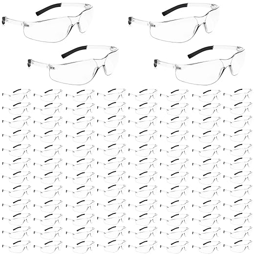 100 Pack Clear Safety Glasses with ANSI Z87.1 Scratch Resistant Eyewear for Women Man Lab Goggles Eye Protection