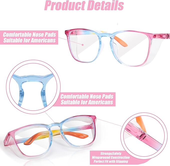 Safety Glasses Goggles For Women Nurses Protective Eyewear,Anti Fog Safety Goggles