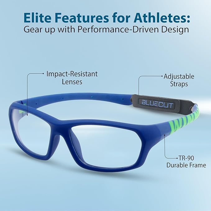 BLUE CUT Sports Protection Goggles, Anti-Fog Lenses Safety Glasses for Basketball, Pickleball and All Outdoor Sports
