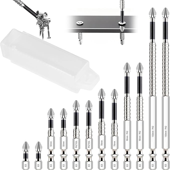 6PCS High Magnetic Screwdriver Drill Bit Set, 2025 New K5 Impact Resistant Non Slip Bit, Upgrade Strong Magnetic Durability Screwdriver Drill Bit Set, 25 50 65 70 90 150mm (1Set)