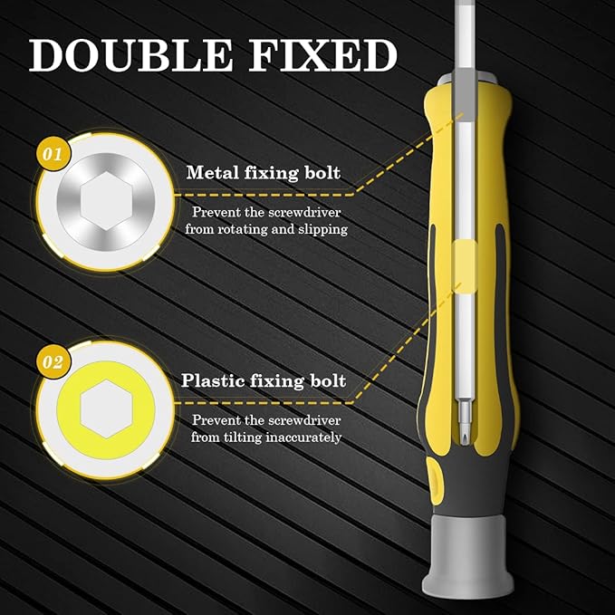Premium 6-In-1 Mini Screwdrivers Set, Small Screwdriver Sets, Multipurpose Turn Screw, Household Small Driver, Detachable Handle, Alloy Steel Material, SH-083, 12 Sizes by NOSHY