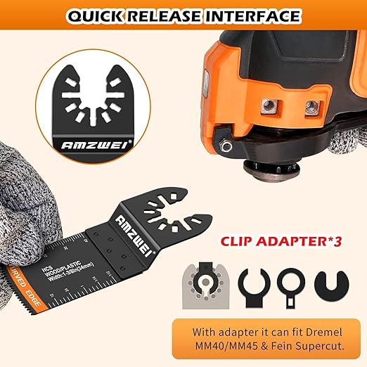 54 Pcs Wood Oscillating Multitool,Oscillating Tool Blades,Professional Universal Oscillating Saw Blades,Quick Release Saw Blades Fit Dewalt Ryobi Milwaukee Rockwell Fein