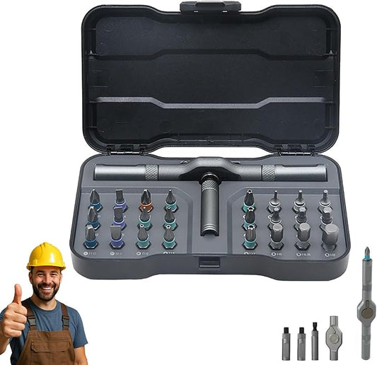 Cliprain Ratchet 24-in-1 Screwdriver Set, Clip Rain Screwdriver, 24 in 1 Magnetic Screwdriver Set, DIY Ratchet Screwdrivers Set, Magnetic DIY Precision Tool kit for PC Mobile Watch Bicycle (1 Set)