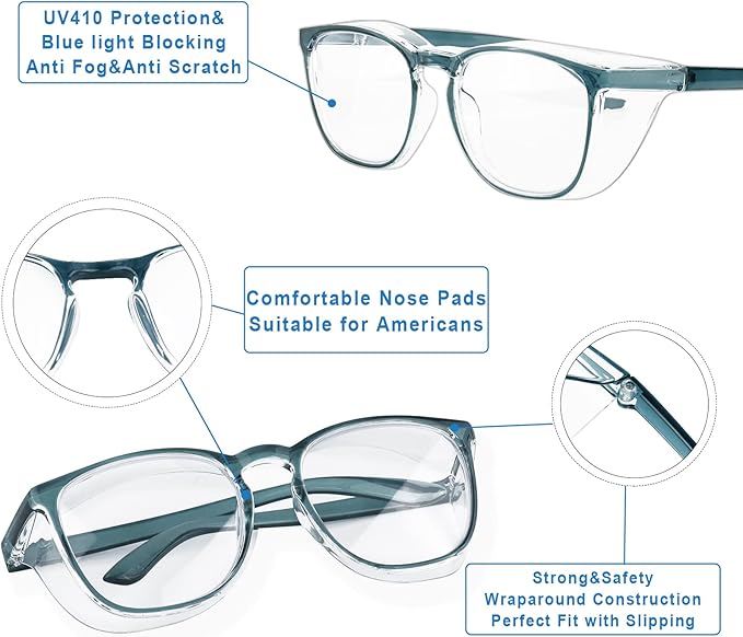 Safety Glasses Goggles For Women Nurses Protective Eyewear,Anti Fog Safety Goggles
