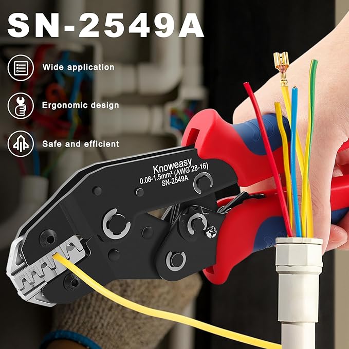 Knoweasy JST Crimper and Molex Crimper Compatible with JST, Dupont, Molex terminals - Precision JST Crimp Tool Model 2549A