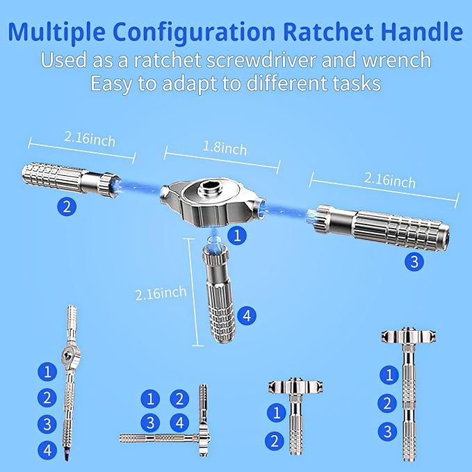 2025 New 42 in 1 Magnetic Screwdriver Set, DIY Ratchet Screwdriver Set with Detachable Handle, Portable Compact Repair Tool Kit for Furniture Laptop Electronicsv Bicycle