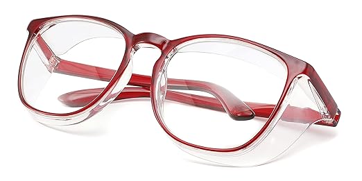 Alsenor Safety Glasses Anti Fog Goggles Protective Eyewear Blue Light Blocking Anti Dust UV Protection Glasses For Men Women (Red)