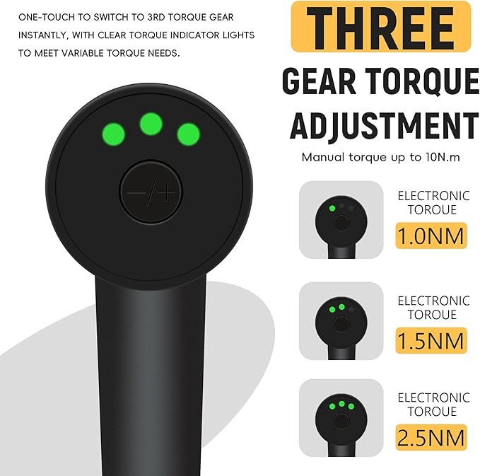 T-shaped Cordless Electric Screwdriver, Easy Pressing Adjustable Torque DIY Grade Rechargeable Battery Power Source