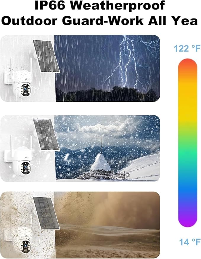 4G LTE Cellular Security Camera Wireless Outdoor, No WiFi Solar Powered Camera for Farms, Ranches, Estates Surveillance, 2K Color Night Vision, 360°PTZ, 2-Way Audio, PIR Motion Sensor