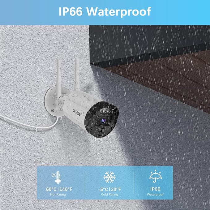 【All-in-One Security System】 Outdoor Wireless Security Camera System, Home Video Surveillance & Security Cameras Systems, WiFi Video Surveillance
