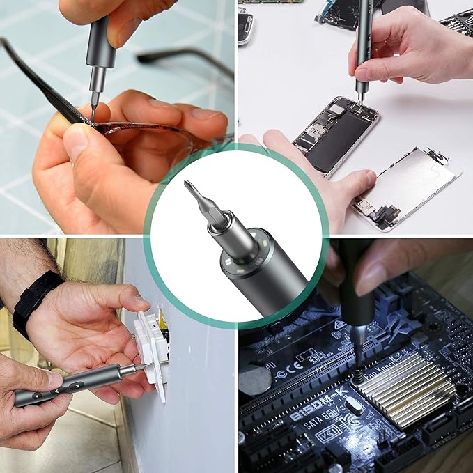 ORIA Electric Screwdriver, 28 in 1 Mini Precision Screwdriver Set, Rechargeable Repair Tools Kit, with Type-C Charging for Smartphones,Toys, PC