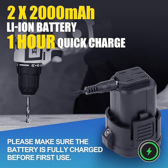 BOSI TOOLS Brushless Cordless Drill Set 16.8V Power Drill Driver Kit with 2 2000mAh Batteries and Charger 3/8-Inch Keyless Chuck 2 Speed 20+1 Position Torque Setting 27pcs Drill Screwdriver Bits