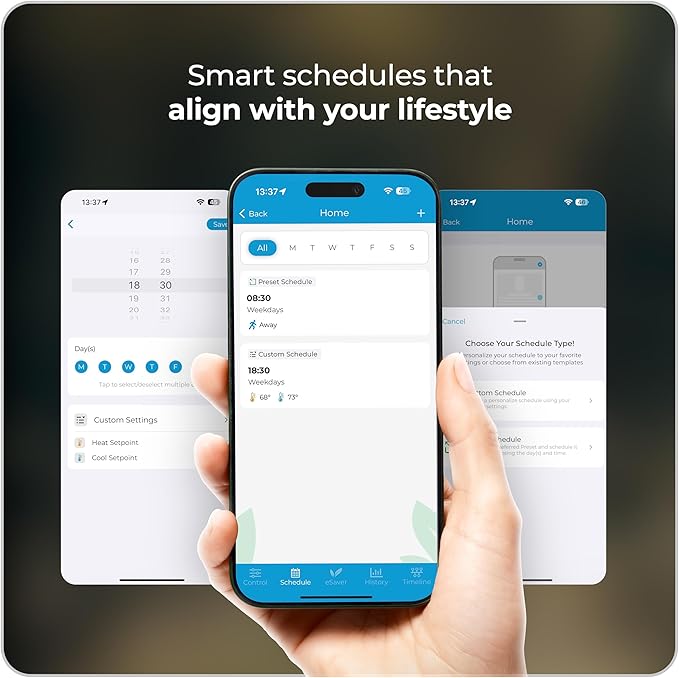 Cielo Smart Thermostat Eco | Energy Star Certified Thermostat | Supports Conventional Systems up to (2H/2C) & Heat Pumps (4H/2C) | Free C-Wire Adapter in Box | NOT for Mini Split Systems | (White)