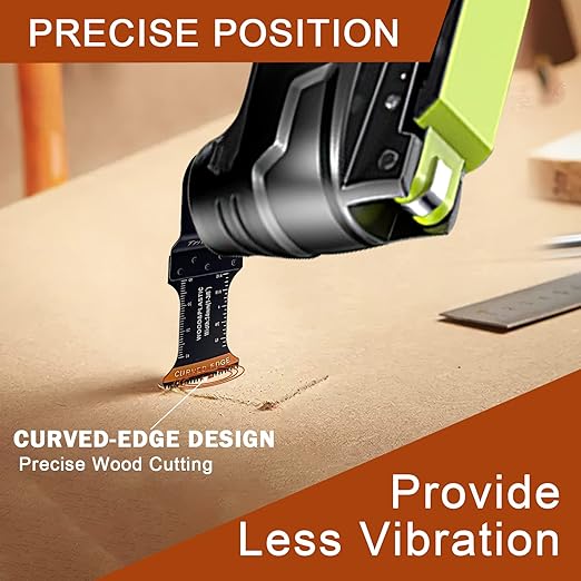100Pcs Curved-Edge Oscillating Tool Blades Professional Universal Oscillating Saw Blades Wood Multitool Blades Compatible with Dewalt, Milwaukee, Ryobi, Rockwell, Bosch