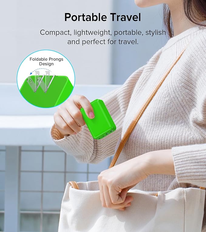 Flat USB C Charger Block, 2-Pack 40W USB C Fast Charging Block 4-Port Dual PD+QC Power Adapter Double Charger Block Multiport Type C Cube Multiple Wall Plug for iPhone16 15 14 13 12 11 Pro Max(Green)