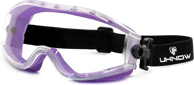 UKNOW Safety Goggles Over Glasses - Anti-Fog Clear Lens - ANSI Z87.1 Certified Eye Protection for Lab Work, Industrial Use