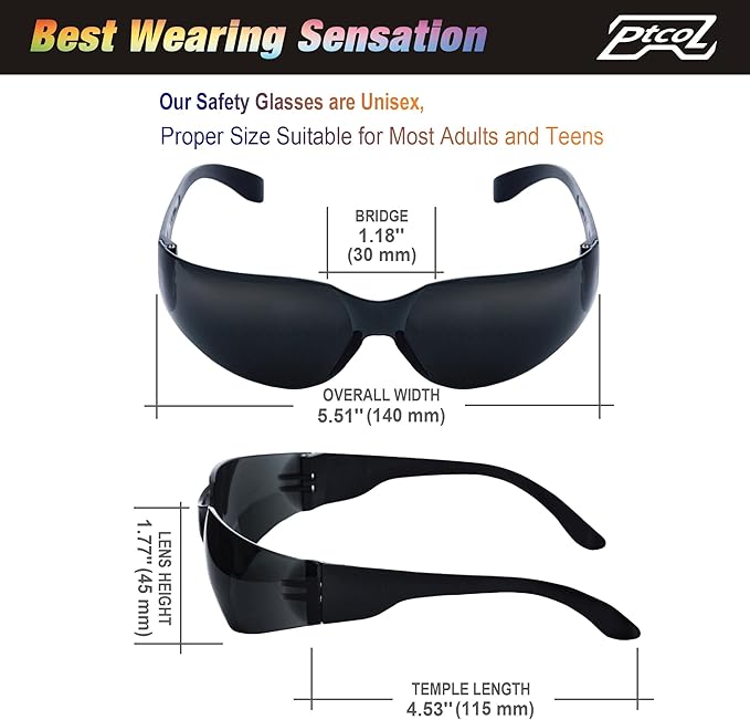 28 Pack Safety Glasses (Bulk Pack of 24+4) Unisex Black Tinted Anti-Scratch Protective Goggles Impact Resistant Lens Eyewear with ANSI Z87.1 Certified Perfect for Construction, Shooting and Laboratory