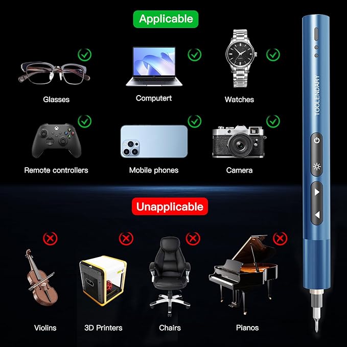 Electric Screwdriver Sets, 55 in 1 Mini Electric Screwdriver Rechargeable, Precision Screwdriver Kits with Magnetic Bits, Small Power Screwdriver Set for Phone, Glasses, Blue