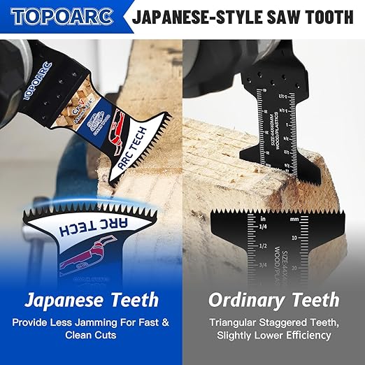 110 PCS Oscillating Tool Blade Titanium Oscillating Saw Blades Professional Japanese Teeth Multitool Blades Quick Release Saw Blades Kits Compatible with Dewalt Milwaukee Rockwell Fein Makita