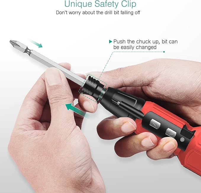 ORIA Mini Electric Screwdriver, Cordless Electric Screwdriver, 12 in 1 Rechargeable Screwdriver Set with 10 Screwdriver Bits, 1/4 inch Bit Holder, LED Light, Charging Cable, for Phones,Toys, PC