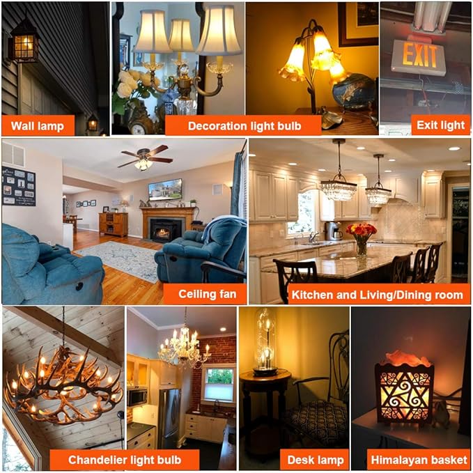 LiteHistory Dimmable T6 led Bulb 25W Candelabra led 2700K Clear 200lm 2W e12 T25 led Bulb 6Pack