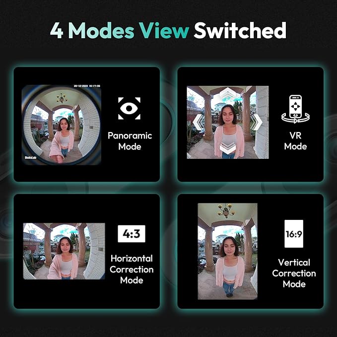 5MP Wireless Video Doorbell Camera,180° Head-to-Toe View, AI Motion Detection, VR Mode, Battery or Wired Powered, Easy Installation, Weatherproof, No Monthly Fee, 2.4GHz WiFi