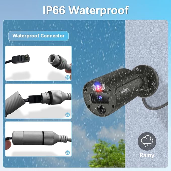 【Flashing LEDs Visual Alert】 Wired Security Camera System, Wired Cameras for Home Security, NVR Security Camera System,Home Video Surveillance System