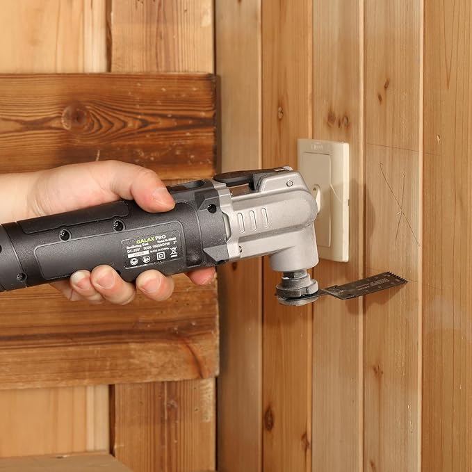 GALAX PRO Power Oscillating Tool, Cordless Oscillating Multi Tool 20V Lithium Ion with 1.3Ah Battery and Charger, 3pcs Blade and 10pcs Sanding Papers for Sanding, Grinding
