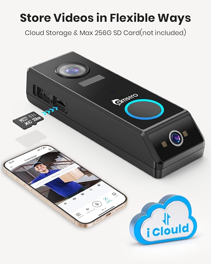 Doorbell Camera Wireless, 2K Dual Lens Video Doorbell with Chime, Outdoor Security Cemera with AI Smart Human Detection, 2-Way Audio,Voice Changer, Night Vision, Compatible with Alexa