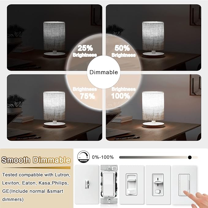 3.2 Inch 5000K Daylight White E26 LED Bulb 60 Watt Equal, AC 120V 600LM Edison Bulbs Dimmable, 6W T10 T30 Filament Light Bulbs Clear Glass for Fan Pendant Wall Light, UL Listed-4 Pack