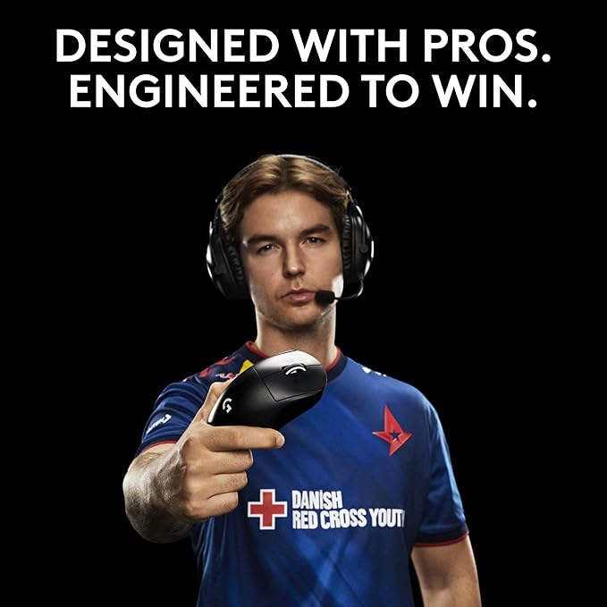 Logitech PRO X Superlight 2 DEX Wireless Gaming Mouse, Pink | Lightweight, Hero 2 Sensor, 44k DPI, 5 Programmable Buttons, Lightspeed Wireless, Right Hand, PC/Mac | Signature Series Charging Dock