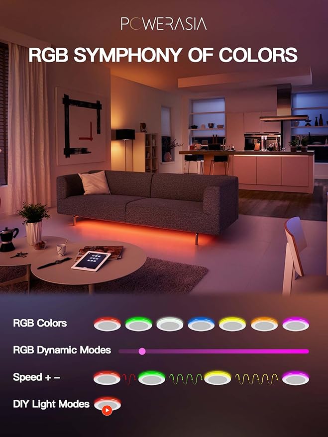 6 Pack 6 Inch Smart LED Recessed Lighting with RGB Back Light, 12W 1200LM Smart LED Recessed Lights with Junction Box, 2700K-6000K Color Changing Work with Google Assistant/Siri, Hub INCL