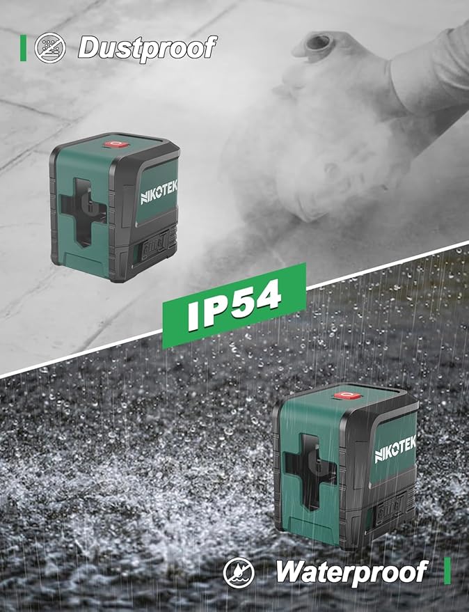 Laser Level, Self-leveling Green Line Laser With Horizontal and Vertical Lines for Construction and Picture Hanging, Battery Included