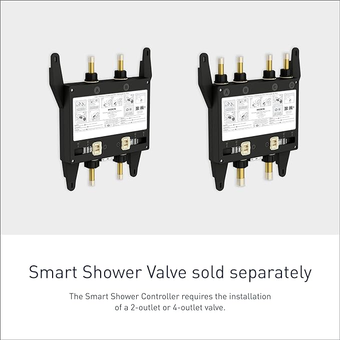 Moen Matte Black Smart Shower 4-Outlet Digital Shower Controller for Thermostatic Shower Valve, TS3304BL