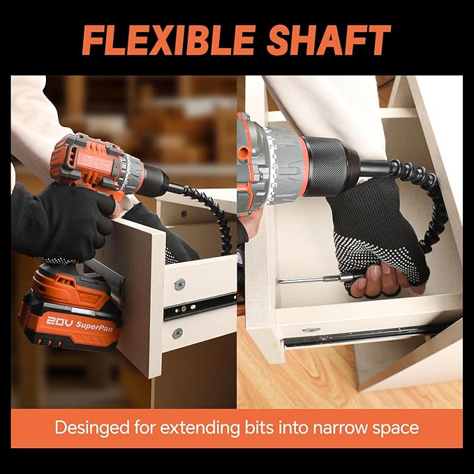 Cordless Drill Driver Kit, 20V High Performance, 1/2'' Keyless Chuck, 2×4.0 Ah Li-ion Battery, 2 Variable Speed Control, 20+1 Torque Setting, Versatile Drills For Electric Drilling and Screwing