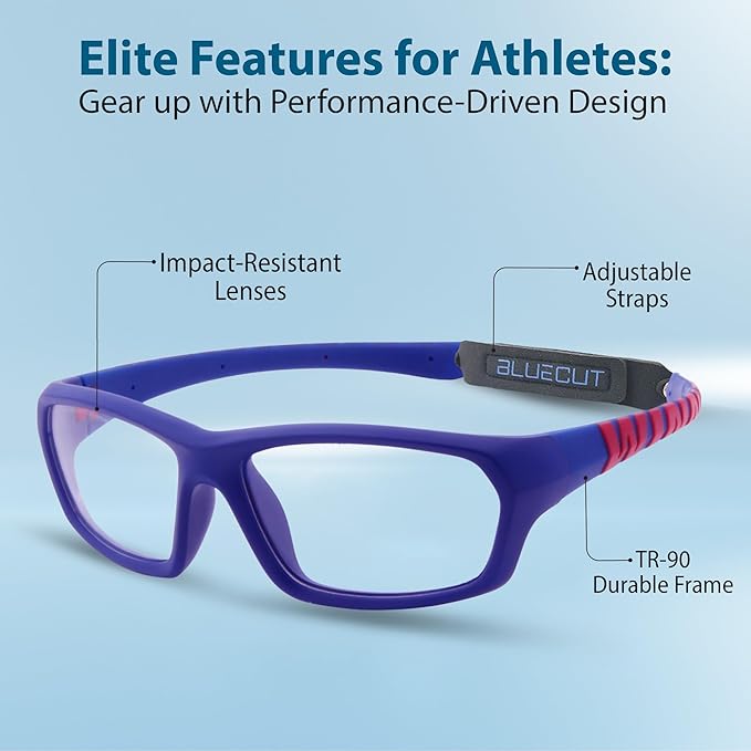 BLUE CUT Sports Protection Goggles, Anti-Fog Lenses Safety Glasses for Basketball, Pickleball and All Outdoor Sports