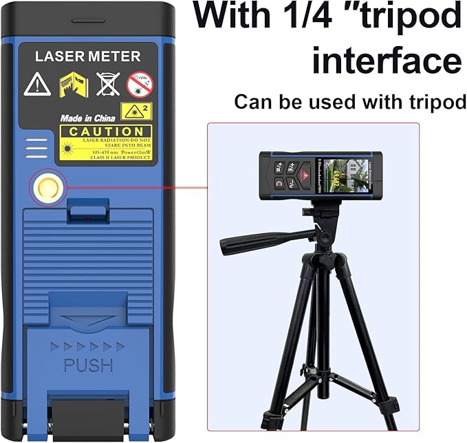 330ft Laser Distance Measuring Tool with Camera, Long Range Laser Meters with Tripod for Home Renovation, Interior Design, DIY Projects, Area, Volume & Distance Measurement