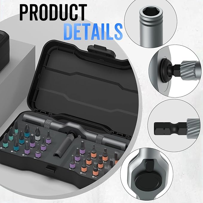 DIY Screwdriver 24 in 1, 2025 Upgrade 24 In 1 Multi Bit Magnetic Screwdriver Set Multifunctional Toolbox, 24 in 1 multifunctional household wrench screwdriver tool combination set (2)