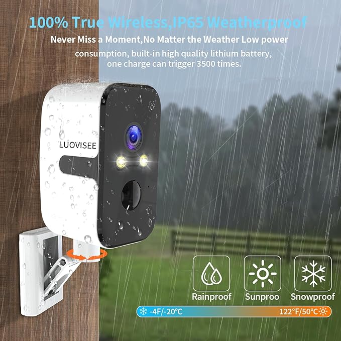 Security Cameras Wireless Outdoor, 2.4G/5G WIFI Magnetic Battery Powered Indoor Cameras for Home Security with Motion Detection,Spotlight Color Night Vision,PIR Siren,SD/Cloud Storage,Work With Alexa.