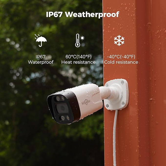 【3TB HDD+Human/Vehicle Detect】 Hiseeu 4K PoE Security Camera System, Home Surveillance Kits w/4Pcs 5MP IP Security Camera Outdoor&Indoor, 16Ch 8MP PoE NVR, Two Way Audio, Spotlight Alarm, 7/24 Record