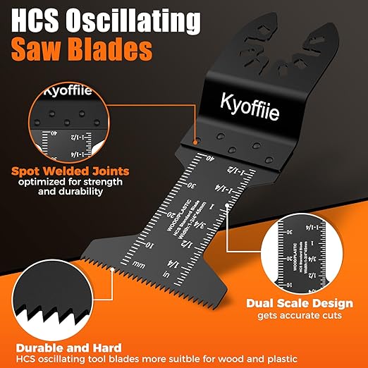 100 Pcs Oscillating Tool Blades, Quick Release Multitool Blades for Wood and Plastic, Compatible with Milwaukee, Ryobi, Makita, Bosch, and Craftsman