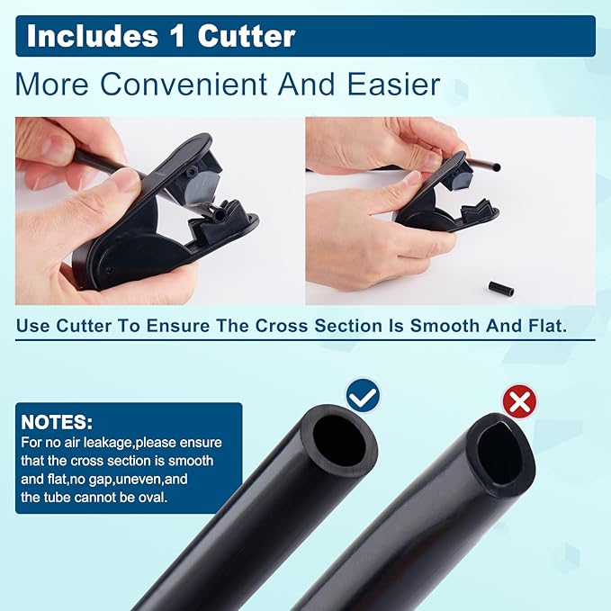 35FT 1/4 DOT Air Line SAE J844 PA12 Nylon Air Hose with Cutter 1/4” OD Pneumatic Tubing DOT Approved 1/4 Air Brake Hose for Air Suspension Kit Truck Trailer Brake System & Fluid Transfer 11m